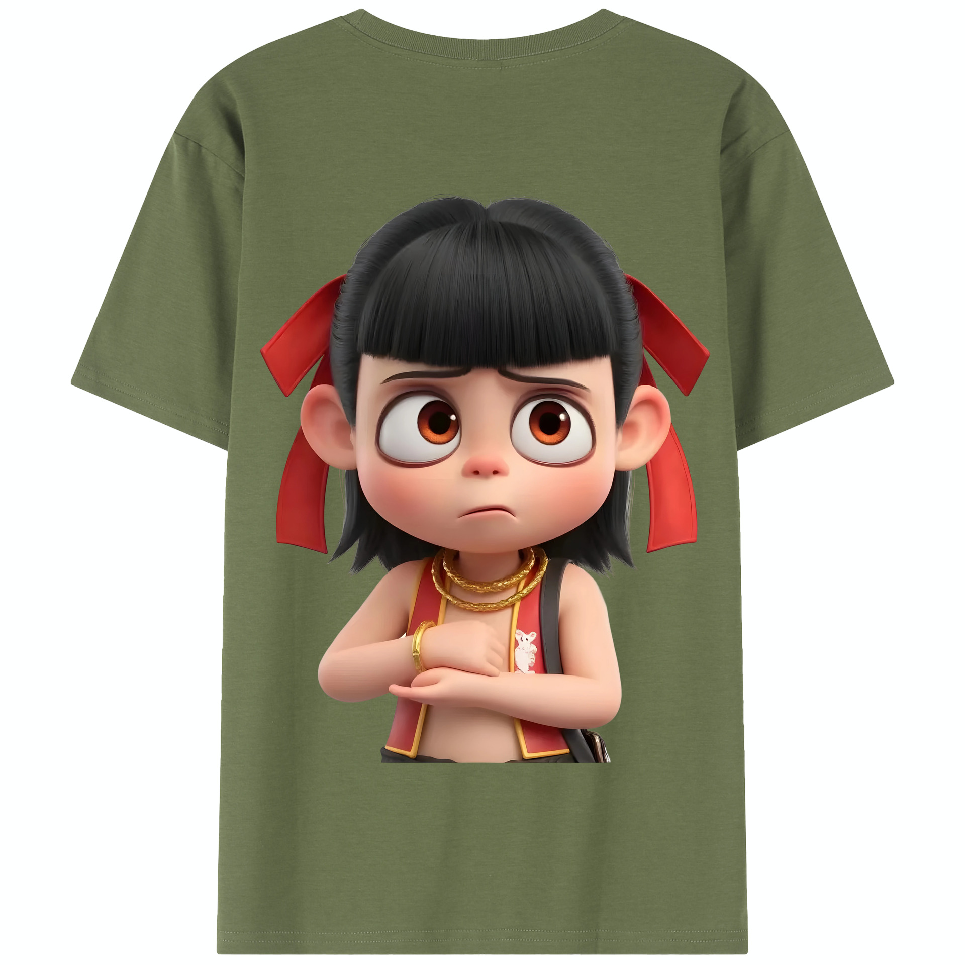 Ne Zha 2 ナタ 魔童の大暴れ 綿100％半袖Tシャツ（背面プリント）